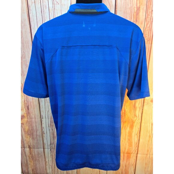 Niked Dri-Fit Mens Large Polo Blue Striped - Picture 2 of 7